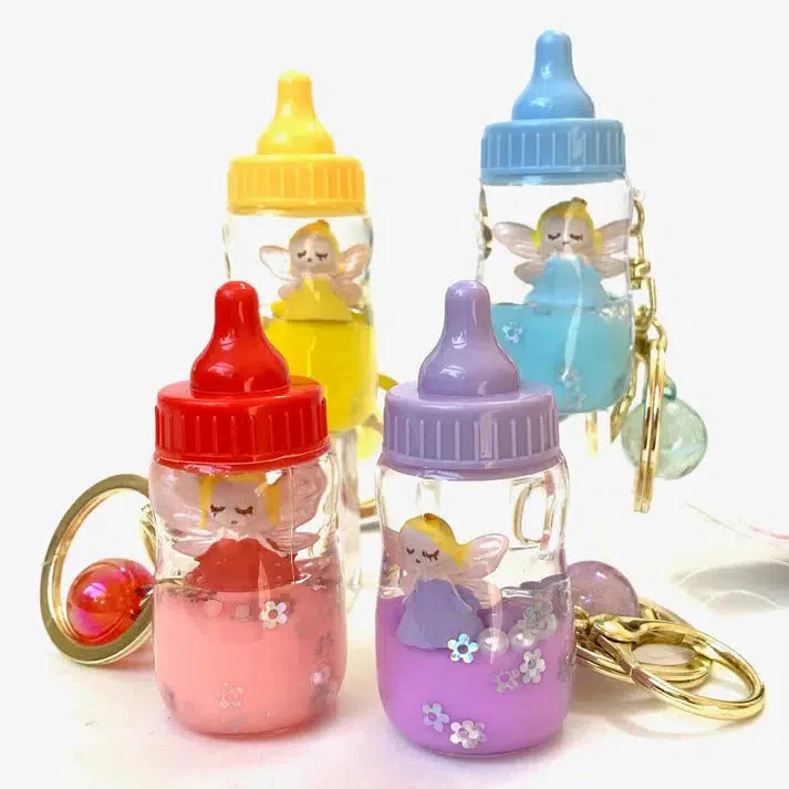 Baby Bottle Angel Keyring